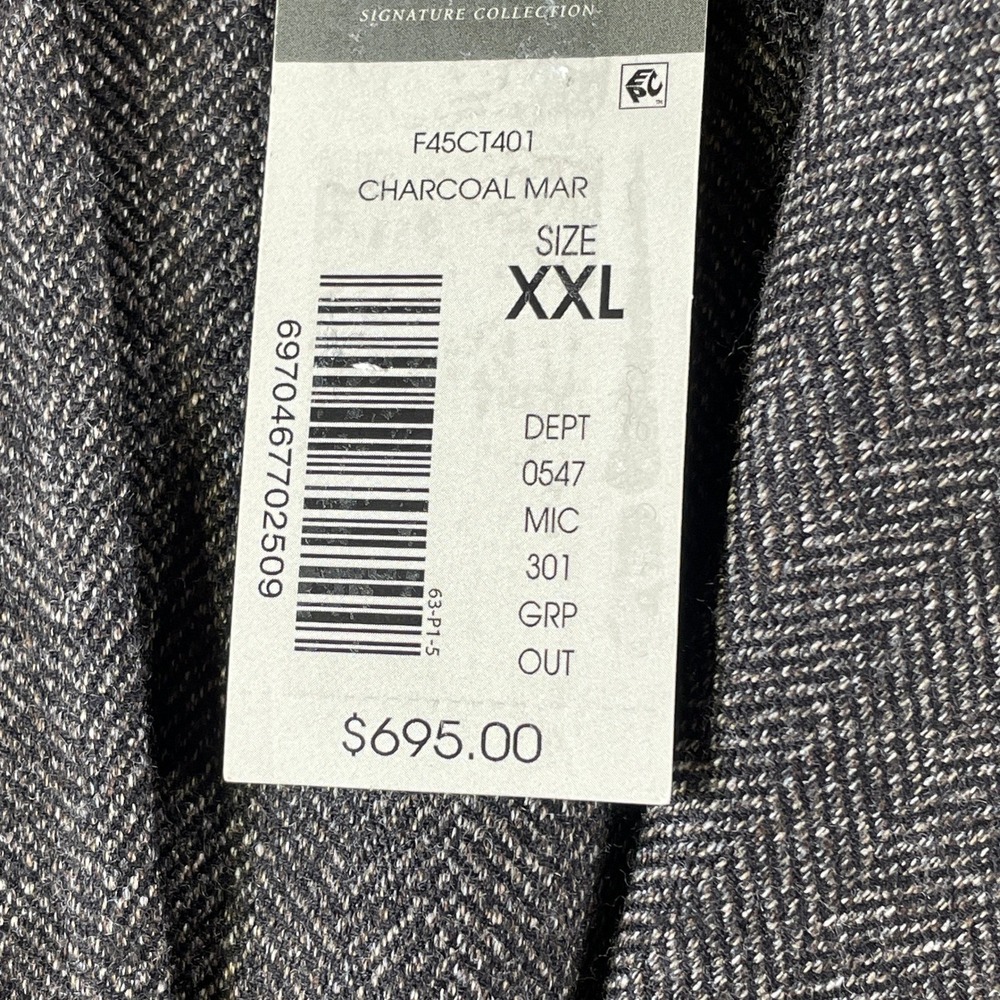 Loro Piana Daniel Cremieux Coat‎ Men XXL Wool Rain System Herringbone Italy - Picture 3 of 12